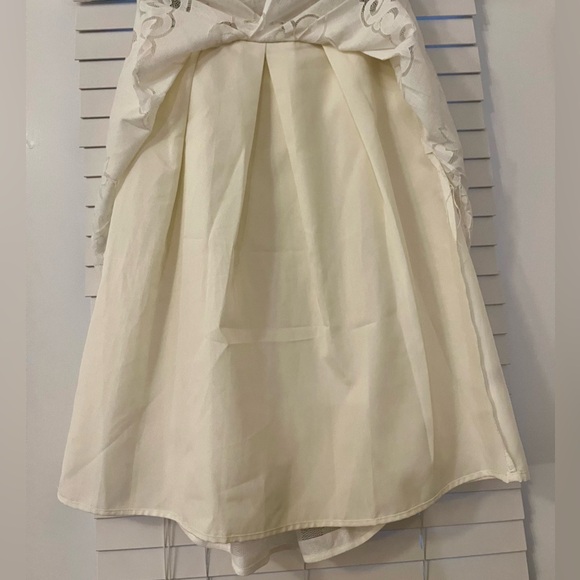 A. Peach Floral Lace Midi Skirt A-Line Size M White Milkmaid Bridal Modest Angel - Picture 5 of 16